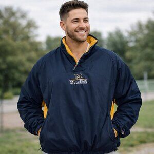 Reversible Michigan State Wolverines Fleece-lined or Nylon Windbreaker 29” p2p